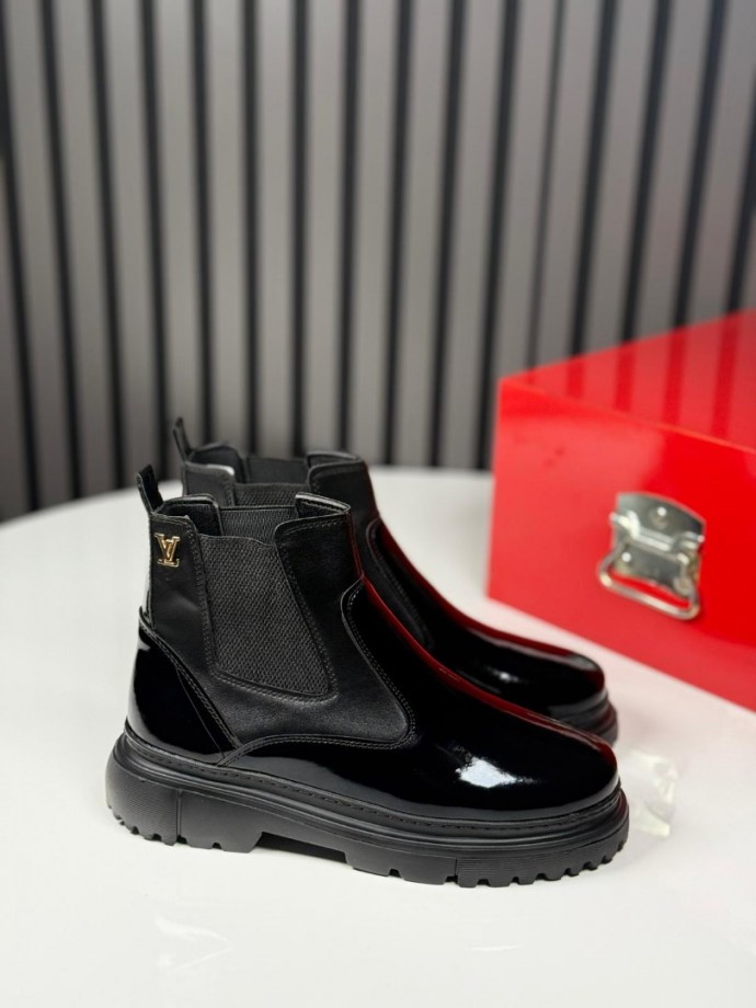 2025 L W CHELSEA İTALYAN SİYAH RUGAN BOT - SİYAH RUGAN DERİ BOT