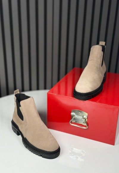 2025 PRD CHELSEA İTALYAN  KUM BEJ SÜET BOT - KUM BEJ SÜET  BOT