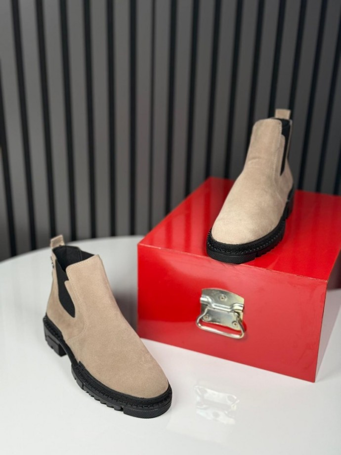 2025 PRD CHELSEA İTALYAN  KUM BEJ SÜET BOT - KUM BEJ SÜET  BOT