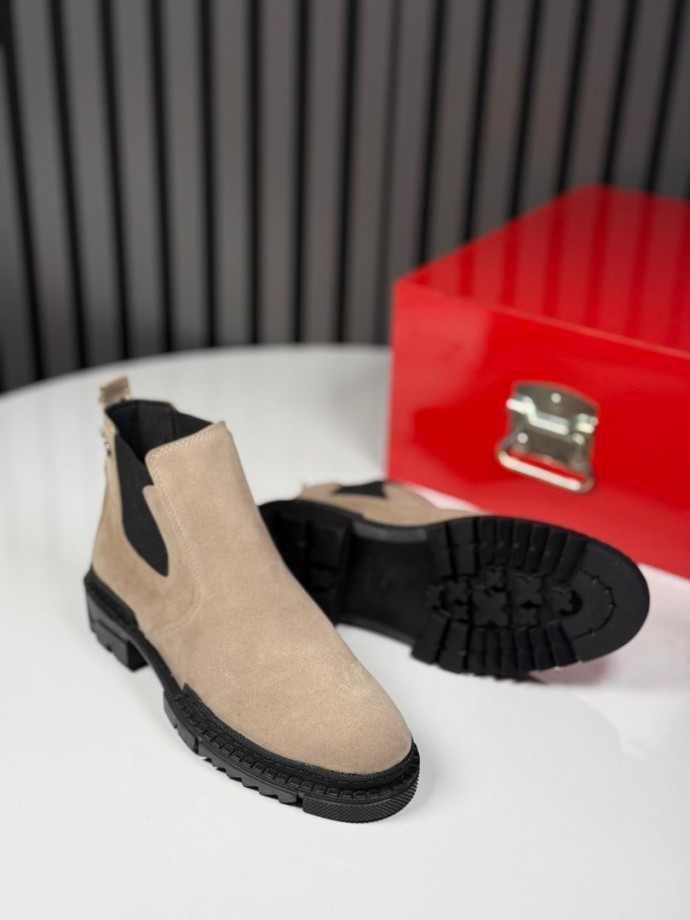 2025 PRD CHELSEA İTALYAN  KUM BEJ SÜET BOT - KUM BEJ SÜET  BOT