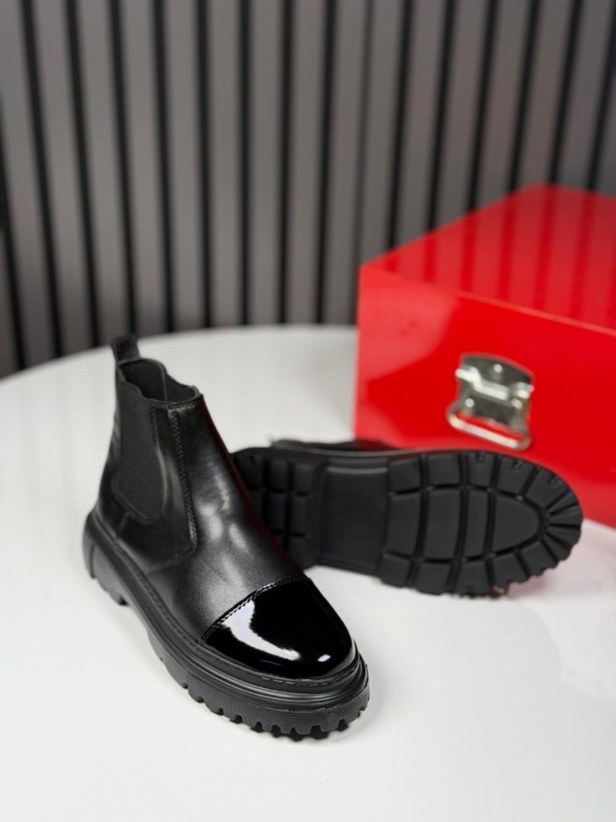 2025 PRD CHELSEA İTALYAN  SİYAH MAT BOT - SİYAH MAT DERİ BOT