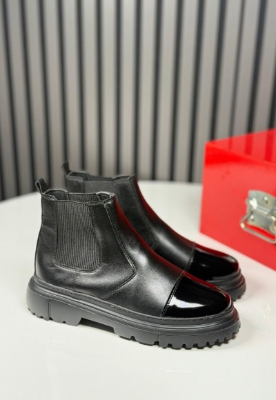 2025 PRD CHELSEA İTALYAN  SİYAH MAT BOT - SİYAH MAT DERİ BOT