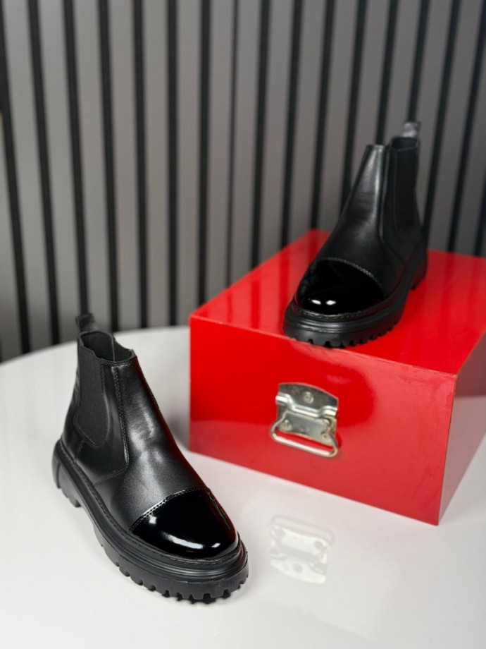 2025 PRD CHELSEA İTALYAN  SİYAH MAT BOT - SİYAH MAT DERİ BOT