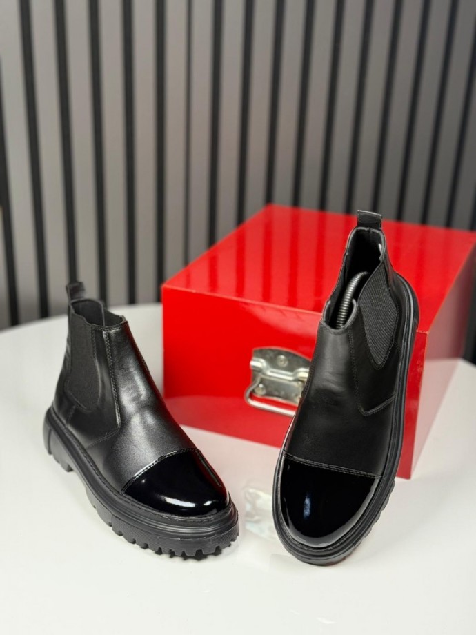 2025 PRD CHELSEA İTALYAN  SİYAH MAT BOT - SİYAH MAT DERİ BOT