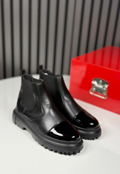 2025 PRD CHELSEA İTALYAN  SİYAH MAT BOT - SİYAH MAT DERİ BOT