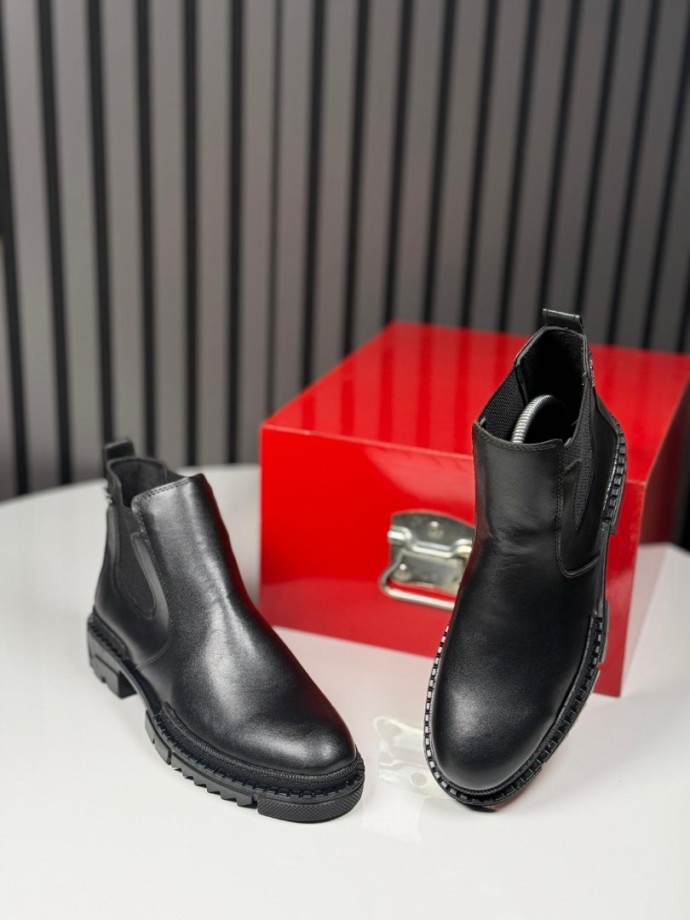 2025 PRD CHELSEA İTALYAN SİYAH MAT BOT - SİYAH MAT DERİ BOT