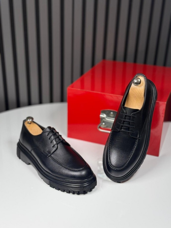 2025 PRD İTALYAN SİYAH MAT CASUAL AYAKKABI - SİYAH  MAT DERİ 