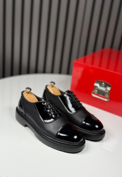 2025 PRD  İTALYAN  SİYAH MAT ve RUGAN CASUAL AYAKKABI - SİYAH MAT VE RUGAN DERİ 