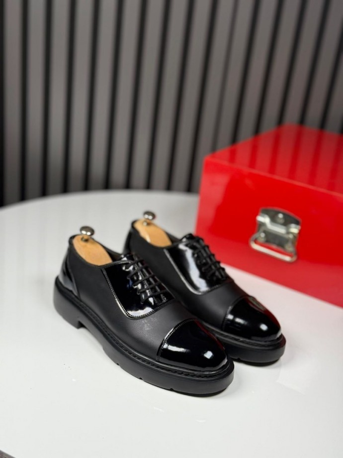 2025 PRD  İTALYAN  SİYAH MAT ve RUGAN CASUAL AYAKKABI - SİYAH MAT VE RUGAN DERİ 