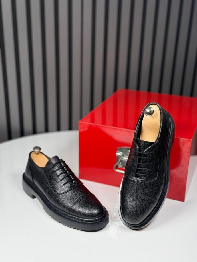 2025 ZR  SİYAH MAT CASUAL AYAKKABI - SİYAH  MAT DERİ 