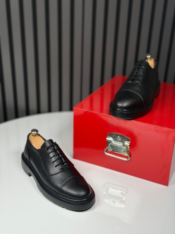 2025 ZR  SİYAH MAT CASUAL AYAKKABI - SİYAH  MAT DERİ 