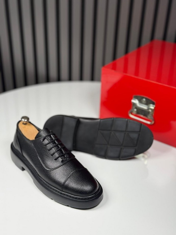 2025 ZR  SİYAH MAT CASUAL AYAKKABI - SİYAH  MAT DERİ 