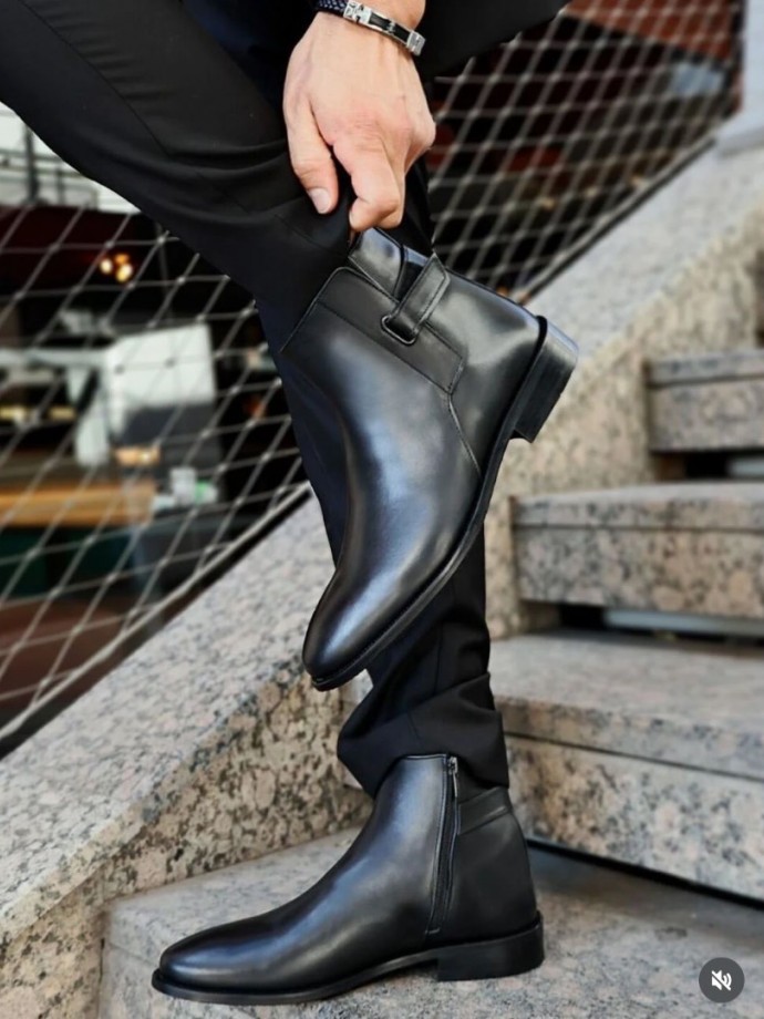 2025 YENİ SEZON KLASİK SİYAH MAT BOT  - SİYAH MAT  DERİ   