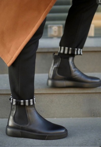 2025 YENİ SEZON NEW CHELSEA ZR SİYAH MAT DERİ -  SİYAH MAT DERİ   