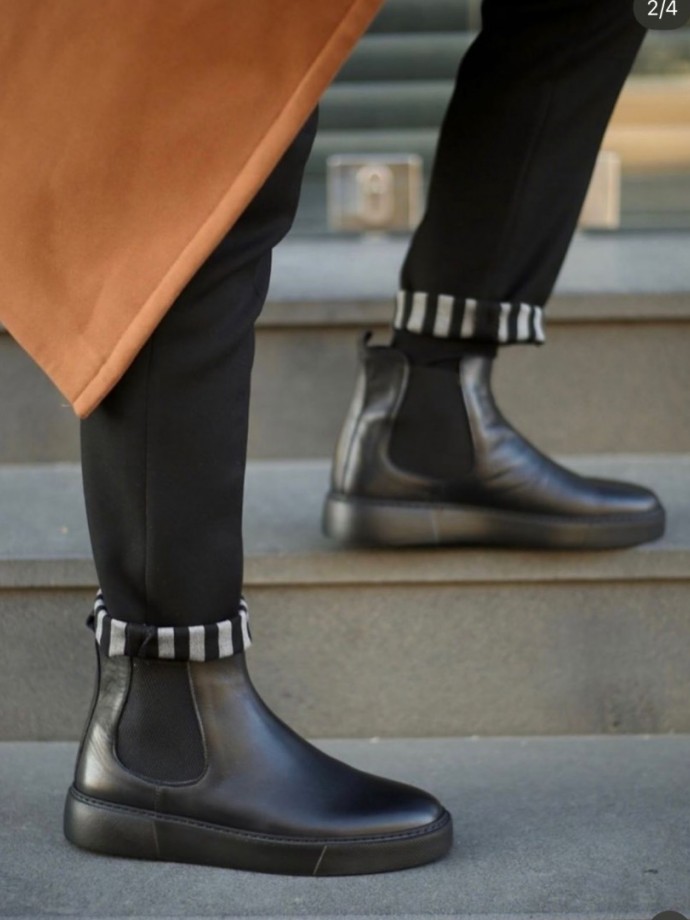 2025 YENİ SEZON NEW CHELSEA ZR SİYAH MAT DERİ -  SİYAH MAT DERİ   