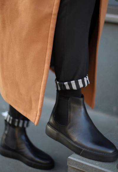 2025 YENİ SEZON NEW CHELSEA ZR SİYAH MAT DERİ -  SİYAH MAT DERİ   