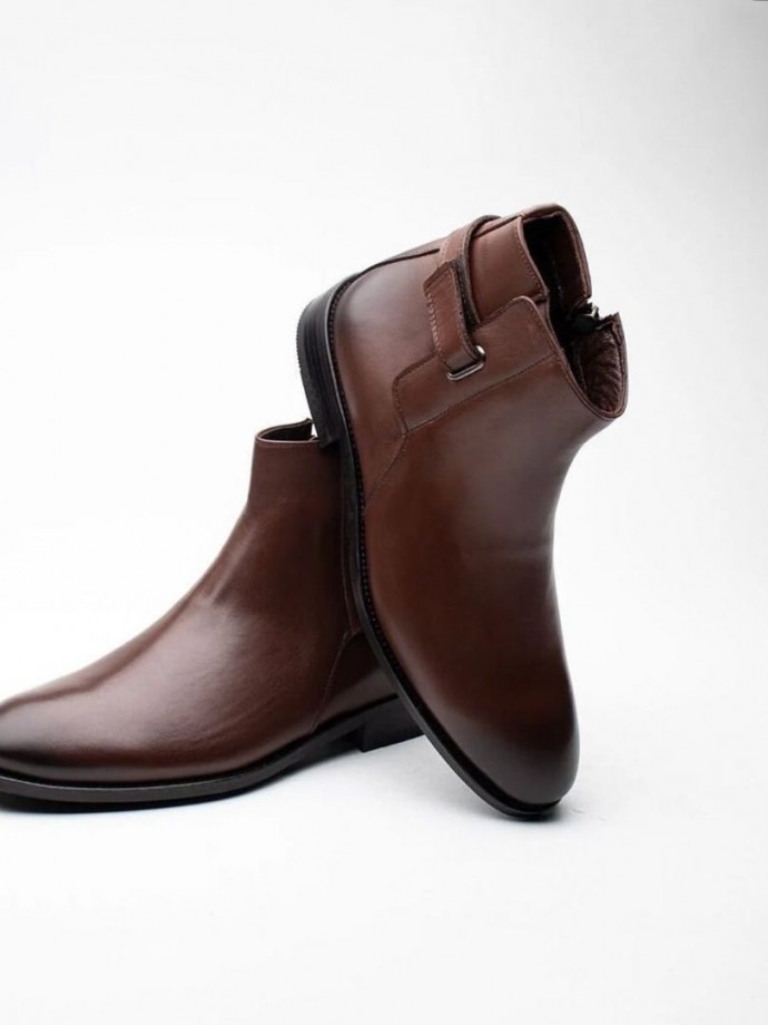 2025 YENİ SEZON KLASİK CHELSEA ZR KAHVE  MAT  DERİ  -  KAHVE  MAT  DER