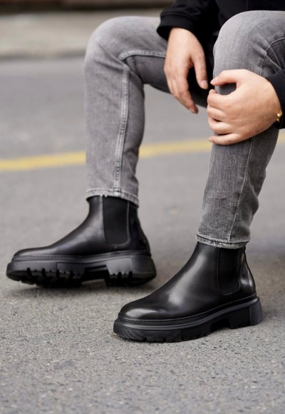 2025 YENİ SEZON EVA CHELSEA ZR SİYAH MAT DERİ - SİYAH MAT DERİ   