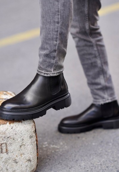 2025 YENİ SEZON EVA CHELSEA ZR SİYAH MAT DERİ - SİYAH MAT DERİ   