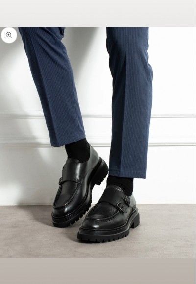 YENI SEZON SIYAH PRD TOKALI PÜTÜR DERİ CASUAL  MODEL