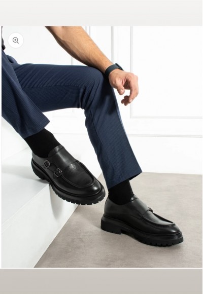 YENI SEZON SIYAH PRD TOKALI PÜTÜR DERİ CASUAL  MODEL